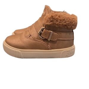 BLOWFISH GIRL'S METALLIC BROZE ZIP-UP HI' TOP SNEAKERS. SIZE 6M.